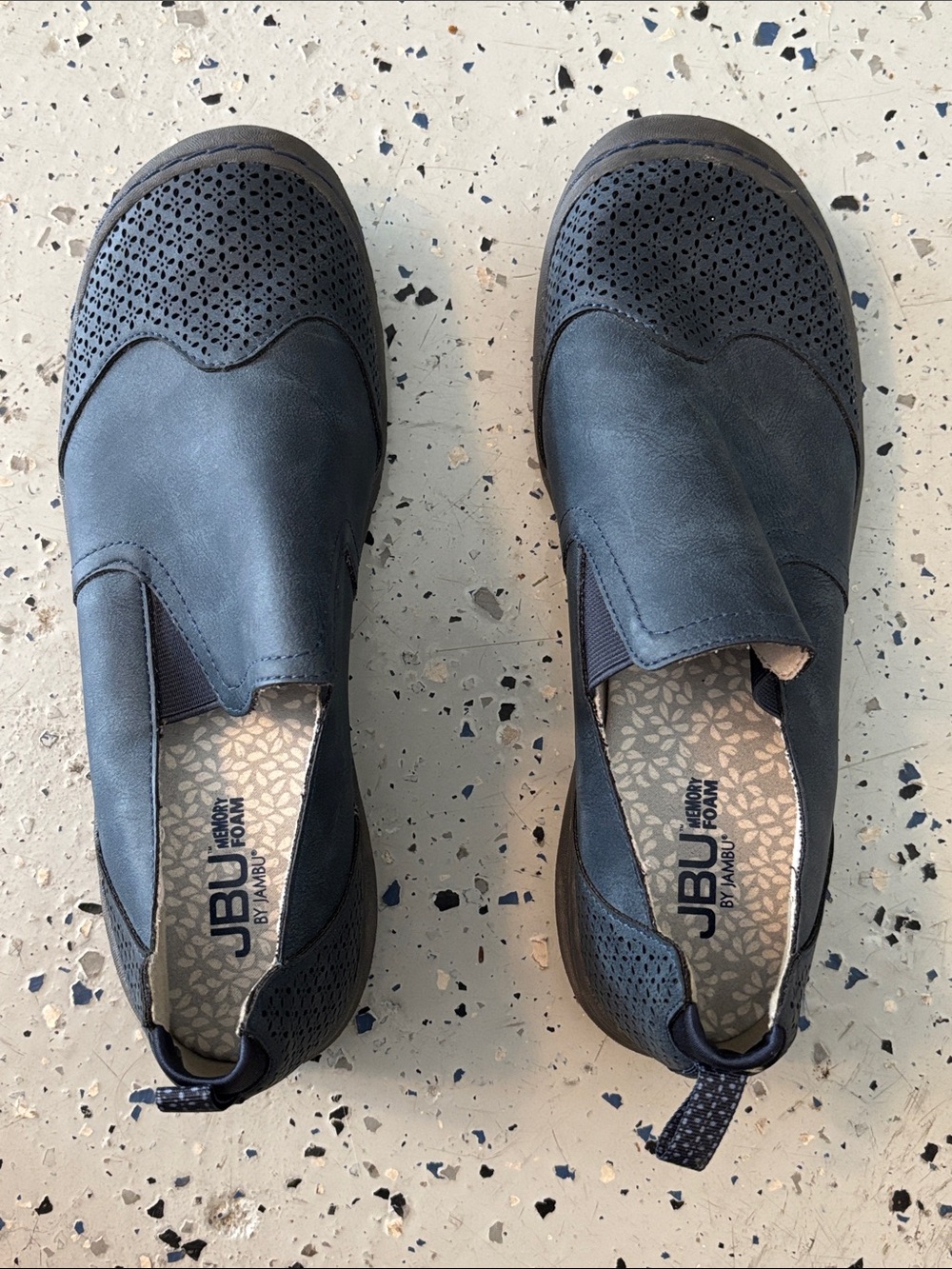 JBU Women's Navy Perforated Slip-On Loafers